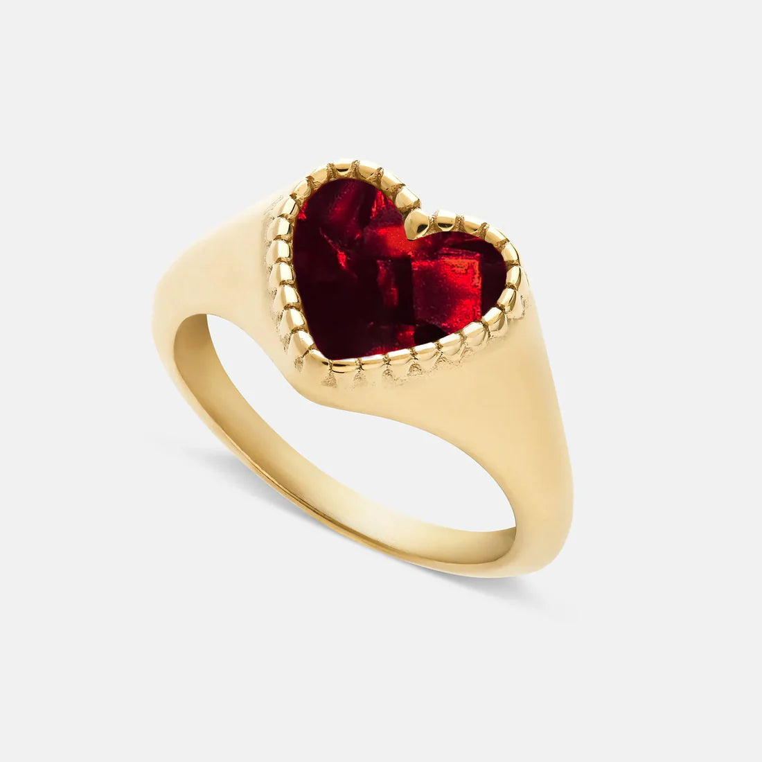 Heart ring ruby