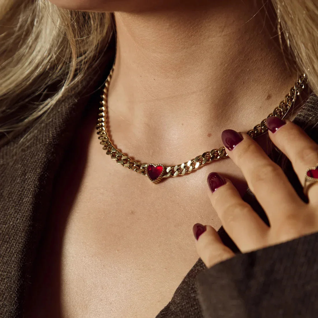 Heart necklace Ruby