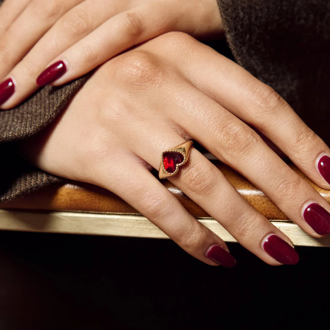 Heart ring ruby