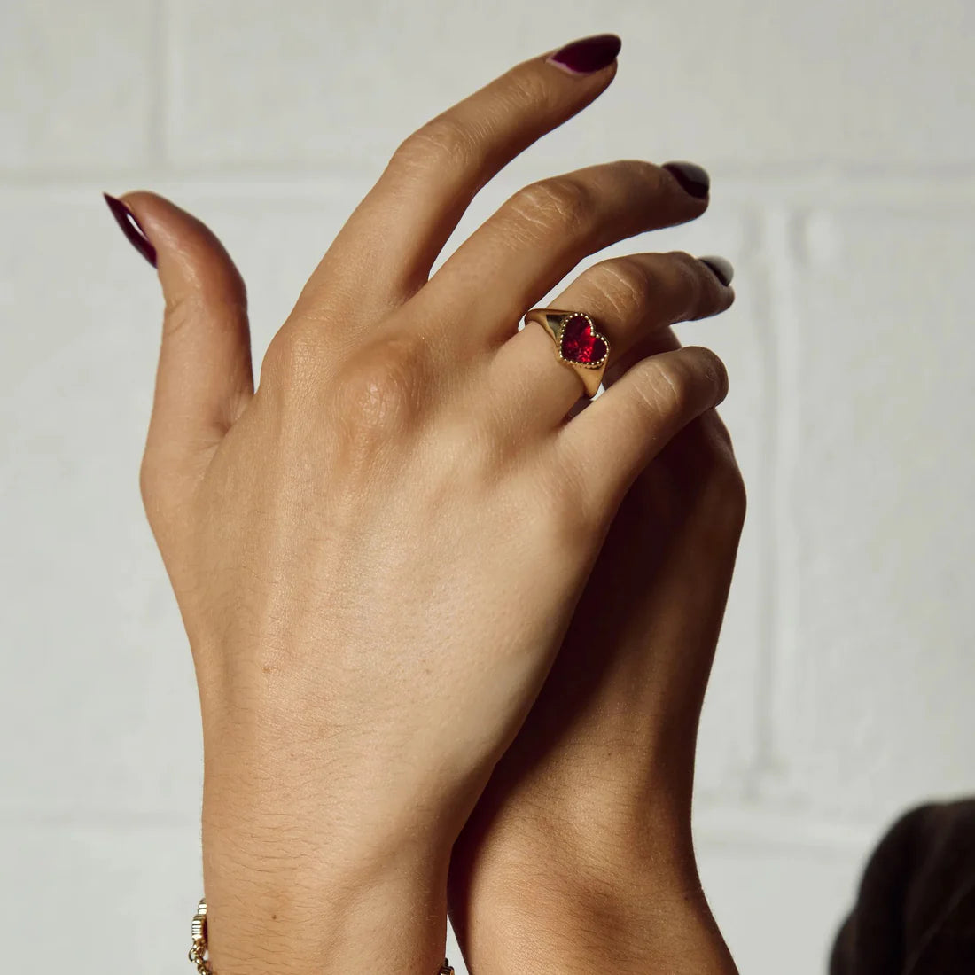 Heart ring ruby